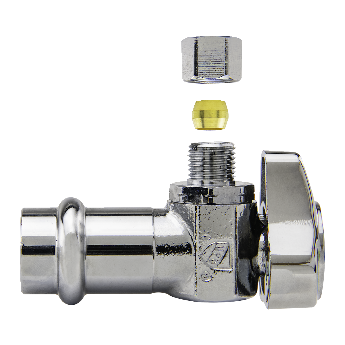 1/2 in. Nom Press Connect with 1/4 in. O.D. Comp Angle Stop BrassCraft